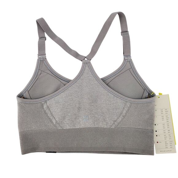 All in Motion Size L Seamless Medium Support Sports Bra Light Heather Grey New - Picture 4 of 7